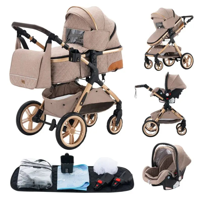 3-in-1 Multifunctional Baby Stroller – Car Seat + Carrycot Included | LUXE - YAZOCO