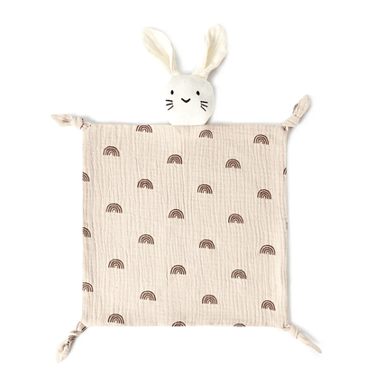Doudou bébé en mousseline de coton doux lapin