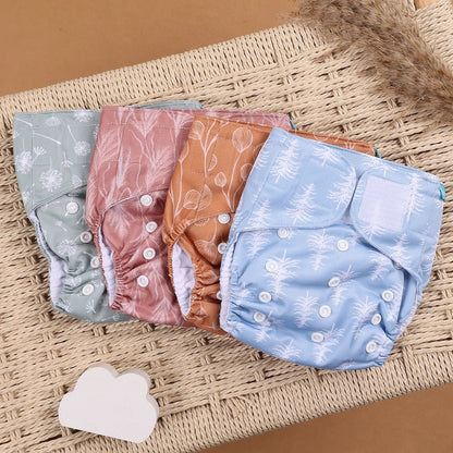 Lot de 4 Couches Lavables Bébé Réutilisables ajustable