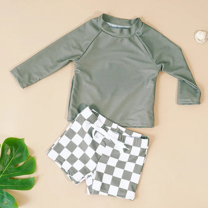 Ensemble maillots de bain garçon 2 pièces cool imprimé été plage piscine
