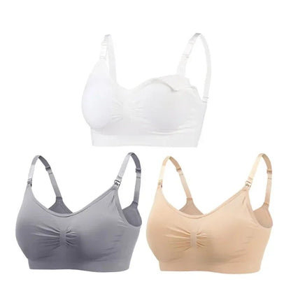 Lot de 3 Soutiens-Gorge d'Allaitement gris blanc beige