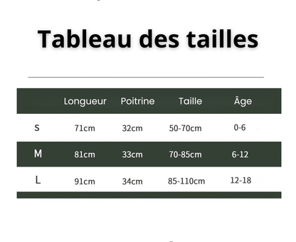 Tailles sac coucher